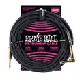 Ernie Ball Braided Instrument Cable, Straight/Angle, 25ft, Black (P06058)