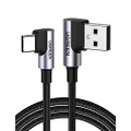 UGREEN USB C 90 Degree Cable 3A Right Angle Type C Quick Charge Lead Fast Charge Cord Compatible with Galaxy S21 Ultra Note20 10 A12 A51, Mi 11, Pixel 6 5 4a, Mate 40 (1M)