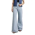 G-Star RAW Women's Deck Ultra High Wide Leg Jeans, Blue (Vintage Electric Blue C967-d125), 27W x 34L, Beige/Khaki (Ecru C525-159), 27W x 34L