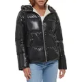Levi's Women's Sherpa Lined Puffer Jacket, Pearlized Black, X-Small