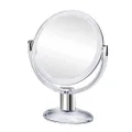 Gotofine Double Sided Magnifying Makeup Mirror, 1X & 10X Magnification with 360 Degree Rotation- Clear & Transparent