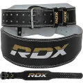 RDX Weight Lifting Belt Gym Fitness, Cowhide Leather, 4” Padded Lumbar Back Support, 10 Adjustable Holes, Powerlifting Bodybuilding Deadlifts Squats Exercise Workout, Men Strength Training Equipment