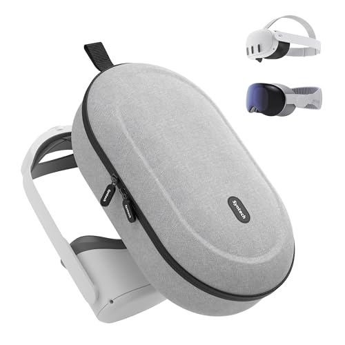 Syntech Hard Carrying Case Compatible with Meta/Oculus Quest 2 Accessories VR Headset with Elite Strap, Touch Controllers and Other Accessories, Ultra-Sleek Design for Travel and Storage (Grey)