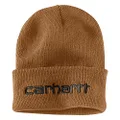 Carhartt Men's Knit Insulated Logo Graphic Cuffed Beanie, Brown, OFA