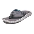 OLUKAI Ulele Men's Beach Sandals, Quick-Dry Flip-Flop Slides, Water Resistant Suede Lining & Wet Grip Soles, Soft Comfort Fit & Arch Support, Stone/Stone, 9