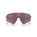 Oakley Men's Oo9465 Sutro Lite Sweep Rectangular Sunglasses, Matte Terrain Tan/Prizm Road Black, 39 mm