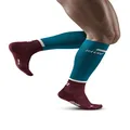 CEP Men's The Run Socks Tall V4 - Petrol/Dark Red, Size V