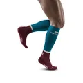 CEP Men's The Run Socks Tall V4 - Petrol/Dark Red, Size V