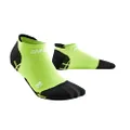 CEP Men's No Show Compression | Ultralight Running Socks, Flash Green/Black, 3