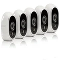 Arlo - Wireless Home Security Camera System | Night vision, Indoor/Outdoor, HD Video, Wall Mount | Cloud Storage Included | 5 camera kit (VMS3530-100NAR) - (Renewed)