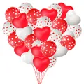 MIAHART 60 Pack Heart Balloons Decorations Kit for Valentines Day 4 Style Heart Shape Latex Balloons Heart Printed Valentine Balloons for Valentines Day Decorations