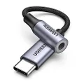UGREEN USB C to 3.5mm Audio Adapter Braided Type C Male to Headphone Aux Jack Female Dongle HiFi DAC Cable Cord Compatible with Samsung Galaxy S23 Ultra S22 S21 Note20, Pixel 6 Pro, iPad Pro Air, Grey