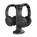 Avantree Duet - Dual Wireless Headphones for TV Watching with Transmitter/Charging Stand 2-in-1, Clear Dialogue Mode & Volume Boost for Seniors, Scalable to 100 Headphones - Black
