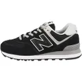 New Balance Women's 574 V2 Essential Sneaker, Black With White, 9.5