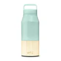 Welly Traveler 28oz | Vacuum Insulated & Infusing Stainless Steel Bamboo Water Bottle | Triple Wall, Wide Mouth, BPA Free (Mint, 28oz)