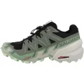 Salomon Speedcross 6 Women's Trail Running Shoes, Black Laurel Wreath Green Ash, 7.5 US
