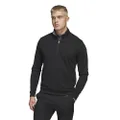 adidas Golf Men's Standard Elevated Quarter Zip Pullover, Black, S