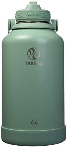 Takeya Actives 64 oz Vacuum Insulated Stainless Steel Water Bottle with Straw Lid, Premium Quality, Cucumber