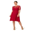 Adrianna Papell Women's Beaded Midi Dress, Cranberry, 16