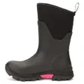 Muck Boots Women's Wellington Boots Rain, Black Hot Pink, 7