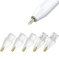 Boben 5 Pack Clear Pencil Tips for Apple Pencil 2nd Generation and 1st Generation Fine Point Metal Tip, Wear-Resistant & Precise Control Pen (White + Clear)
