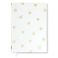Kate Spade New York Undated Daily Planner, Large Journal Planner, To Do List Notebook, White Hardcover Personal Organizer, Gold Dot with Script