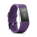 Fitbit Charge 2 Heart Rate Fitness Wristband, Plum, Large