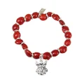 Evelyn Brooks Designs Guardian Angel Protection Beaded Charm Bracelet for Women Women Bracelet w/Huayruro Good Luck Seed Beads - Red Seeds - Angel Charm Gift - Peruvian Souvenir