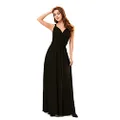 CHOiES record your inspired fashion Women's Convertible Gown Dress Black Multi-Way Strap Wrap Convertible Maxi Dress XL