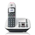Motorola CD5011 DECT 6.0 Cordless Phone with Answering Machine, Call Block and Volume Boost, White, 1 Handset