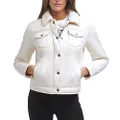 Levi's Women's Sherpa Faux Leather Trucker Jacket (Standard & Plus Sizes), Cream Faux Shearling, Small