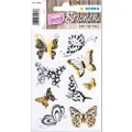 HERMA 15561 Creativ Stickers, Butterflies (9 Stickers, Foil, Glossy) Self-Adhesive, Permanent Adhesive Motif Labels for Girls and Boys, Gold/Silver