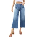 OFLUCK Women High Waisted Wide Leg Baggy Jeans,90s Boyfriend Jeans with Pockets, 20446, 8