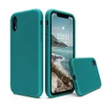SURPHY Silicone Case Compatible with iPhone XR Case 6.1 inches, Soft Liquid Silicone Shockproof Phone Case (with Microfiber Lining) Compatible with XR (2018) 6.1 inches (Teal Blue)