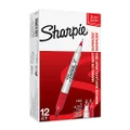 SHARPIE Twin Tip Permanent Markers, Red, Box Of 12