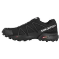 Salomon Women's Speedcross 4 Trail Running Shoes, Black/Black/Black Metallic, 5.5