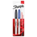 Sharpie Permanent Markers | Fine Point | Black & Blue | 2 Count