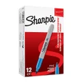 Sharpie Permanent Markers | Fine Point | Brilliant Blue | 12 Count