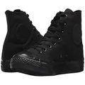 Converse Women's Chuck Taylor All Star Leather High Top Sneaker, Black (Monochrome), 7 US