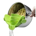 Kitchen Gizmo Snap 'N Strain Strainer, Clip On Silicone Colander, Fits All Pots and Bowls - Lime Green