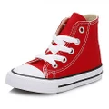Converse Kids' Chuck Taylor All Star Canvas High Top Sneaker, red, 16 M US