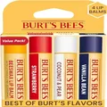 Burt's Bees 100% Natural Moisturizing Lip Balm, Multipack - Original Beeswax, Strawberry, Coconut & Pear and Vanilla Bean with Beeswax & Fruit Extracts - 4 Tubes