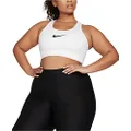 Nike Swoosh Bra (Sizes 1X-3X) White/Black 2X