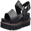 Dr. Martens Women's Voss Ankle Strap Sandal, Black Hydro Leather, 8