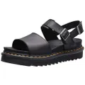 Dr. Martens Women's Voss Ankle Strap Sandal, Black Hydro Leather, 8