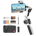 Zhiyun Smooth 5S Combo Professional Gimbal Stabilizer for Smartphone, Handheld 3-Axis Phone Gimbal, Portable Stabilizer Compatible with iPhone and Android - White
