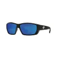 Costa Del Mar Tuna Alley C-Mate 2.50 Sunglasses, Matte Black, Blue Mirror 580P Lens
