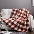 NEWCOSPLAY Buffalo Plaid Throw Blanket Soft Flannel Fleece Checker Pattern Lightweight Decorative Blanket for Bed Couch (Plaid White Coffee, Throw(50"x60"))