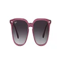Ray-Ban Rb4362f Low Bridge Fit Square Sunglasses, Opal Violet/Grey Gradient Dark Blue, 55 mm