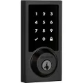 Kwikset 916 Contemporary Touchscreen SmartCode Electronic Deadbolt Smart Lock featuring SmartKey Security and ZigBee 3.0 Technology in Matte Black